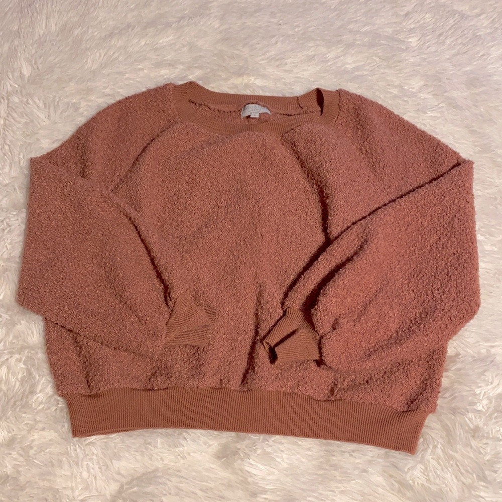 Warm & Cozy lifestyle Dusty Rose sweater